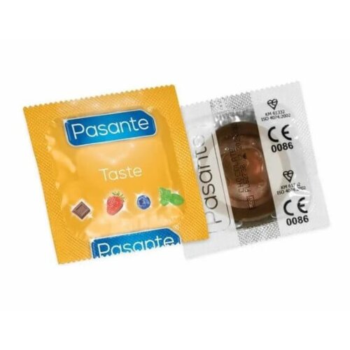 Презерватив Pasante коричневого кольору з ароматом шоколаду для орального сексу Pasante Taste 1шт