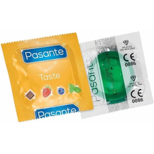 Зелений презерватив для орального сексу з ароматом м’яти Pasante Taste 1шт