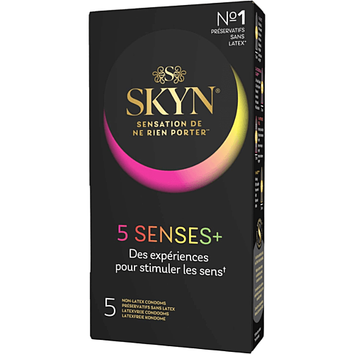 Упаковка різних безлатексних презервативів SKYN 5шт.