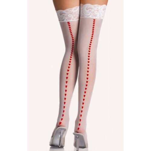 Сексуальні чулки з мереживним верхом і сердечками