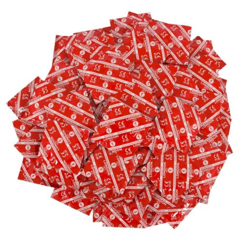 Красный презерватив Дюрекс с обильной смазкой London Rot