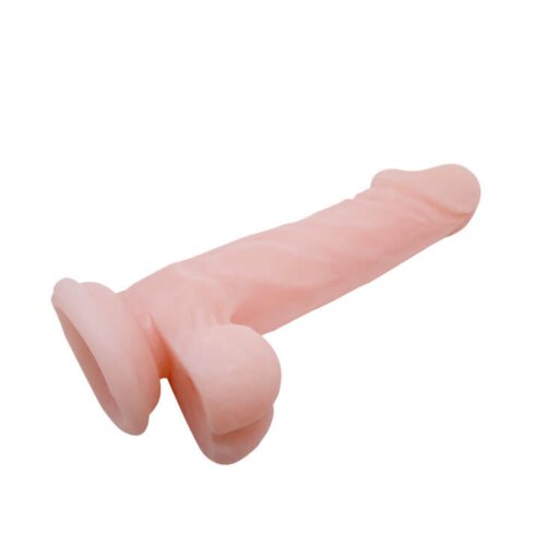 Реалістичний фалоімітатор з присоскою і яйцями SUPER DILDO
