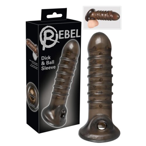 Насадка на пенис с рельефными кольцами Rebel