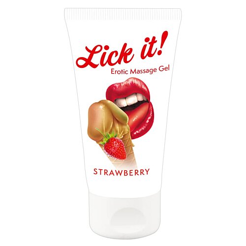 Гель для орального масажу інтимних частин тіла Lick it полуниця