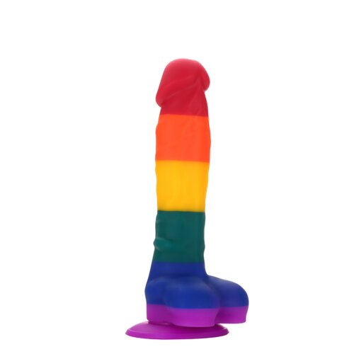 Райдужний фалоімітатор на присосці Dream toys Colourful Love Rainbow Dildo, 20 см х 3.8 см