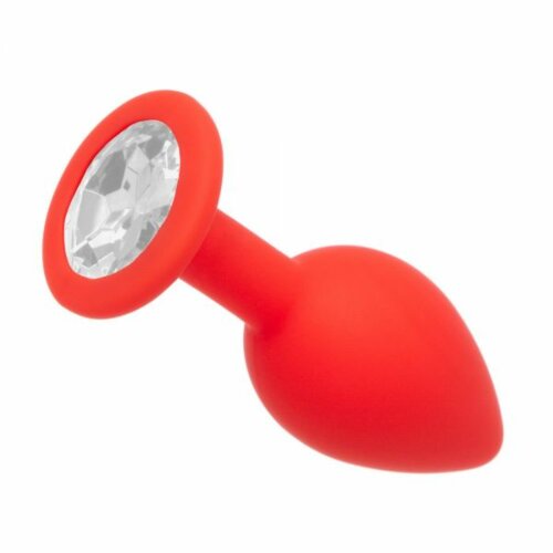 Анальна пробка Red Silicone Diamond, S