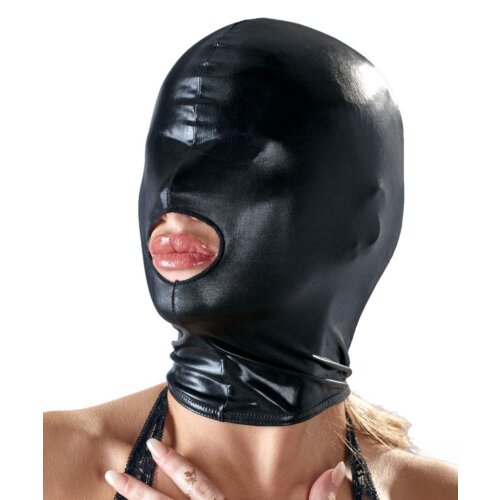 Суцільна чорна маска з прорізом для рота Wetlook