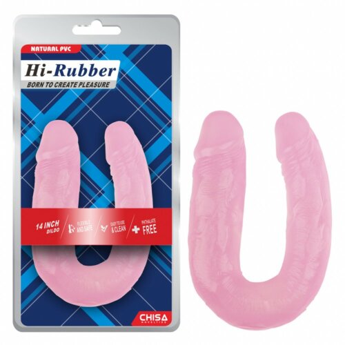 Фалоімітатор реалістичний подвійний Chisa Hi-Rubber 14, рожевий