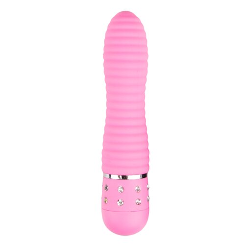 Вібратор ребристий Love Diamond Vibrator рожевий, 11.4 см