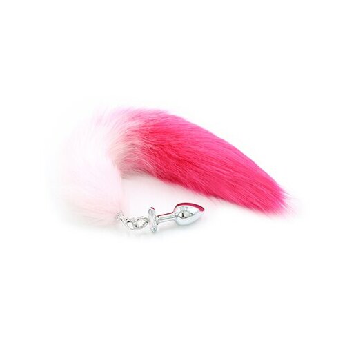 Анальна пробка зі штучного хутра DS Fetish Anal plug faux fur fox tail pink/fushia