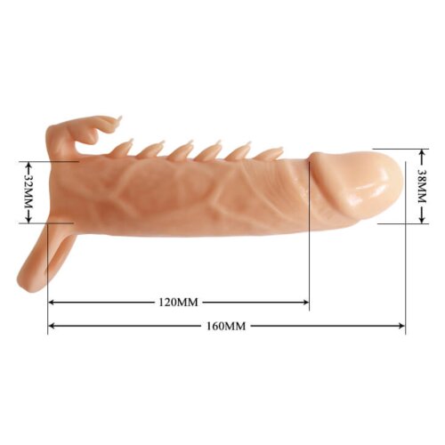 Насадка для подовження пеніса +4см і подразнення клітора та вагіни EMMIT