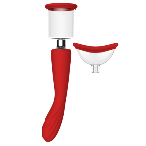 Подвійний вібратор з 2 вакуумними насадками Dream Toys RED REVOLUTION GEORGIA