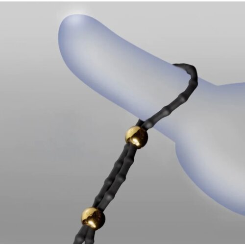 Ерекційне ласо рельєфне UPKO, силіконове, чорне, One Size