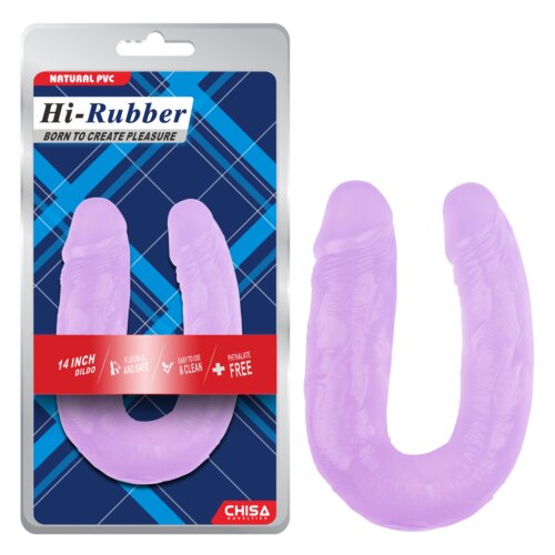 Фалоімітатор подвійний Chisa Hi-Rubber, фіолетовий