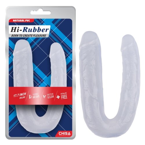 Фалоімітатор подвійний Chisa Hi-Rubber, прозорий