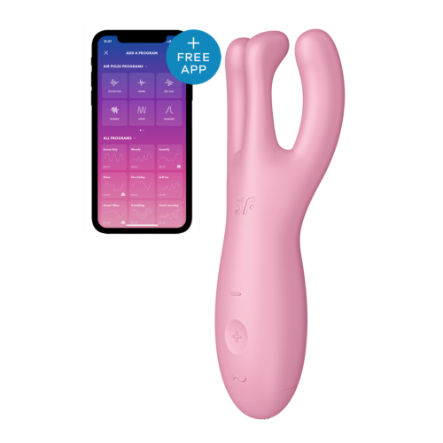 Гнучкий смарт-вібратор Satisfyer Threesome 4 Connect App рожевий
