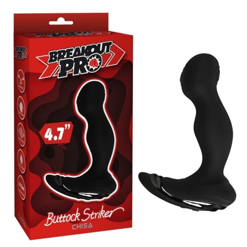 Масажер простати Chisa Breakout Pro Buttock Striker з вібрацією та пульсацією, чорний