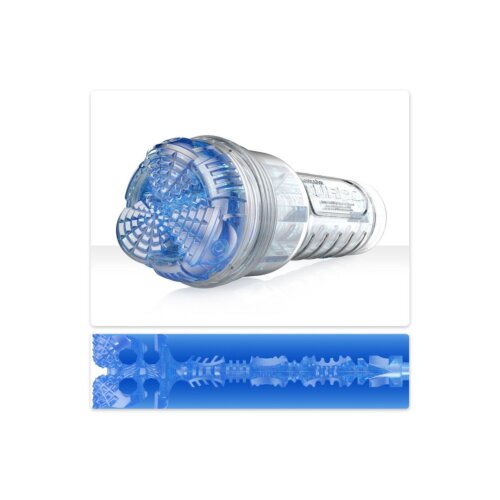 Мастурбатор у колбі з імітацією орального сексу Fleshlight Turbo Core Blue Ice, блакитний