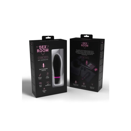 Набір девайсів для ігор Dream Toys Sex Room Vibe Kit, 6 предметів, чорний/рожевий