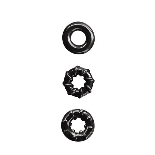 Набір ерекційних кілець NS Novelties Renegade Dyno Cock Rings, чорні, 3 шт