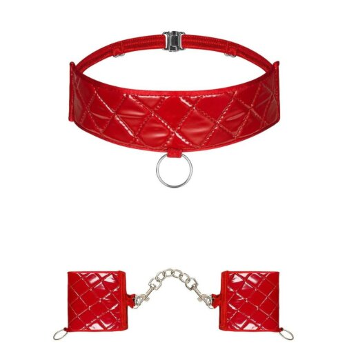 Набір з нашийників та наручників Obsessive Hunteria cuff & chocker O/S