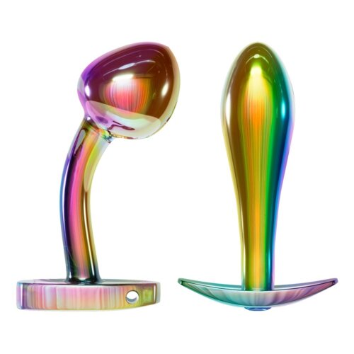 Набір металевих райдужних анальних пробок Anos Metal Butt Plug Set, 2 шт.