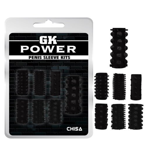 Набір рельєфних насадок для члена Chisa GK Power, чорний, 7 шт.