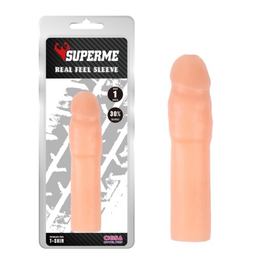 Насадка подовжуюча реалістична Chisa Superme Real Feel Sleeve, тілесна