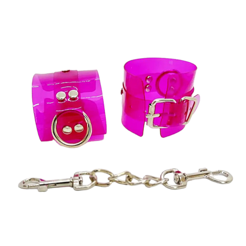 Наручники DS Fetish Handcuffs transparent, рожевий
