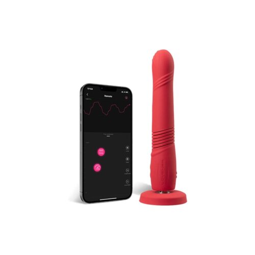 Смарт вібратор-пульсатор Lovense Gravity червоний 23.4х3.7 см