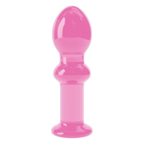 Скляний Анальний затор 4,5" Glass Romance Pink