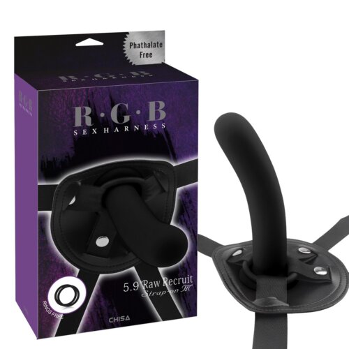 Страпон на ременях зі шкірозамінника Chisa R.G.B Raw Recruit Strap-On з фалоімітатором, M