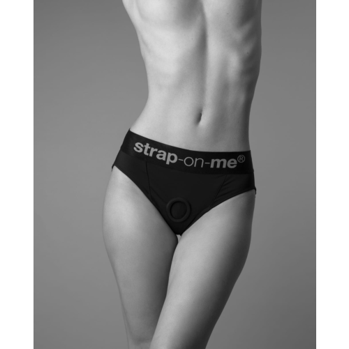 Трусики для страпону, M, Strap-On-Me кільцеве кріплення, з відритими сідницями, чорні