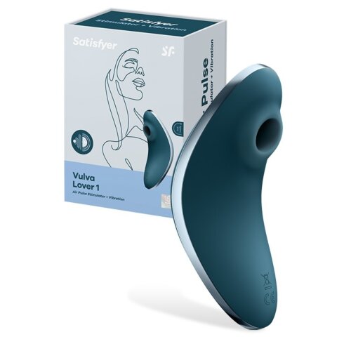 Вакуумний кліторальний стимулятор Satisfyer Vulva Lover 1 із вібрацією, синій