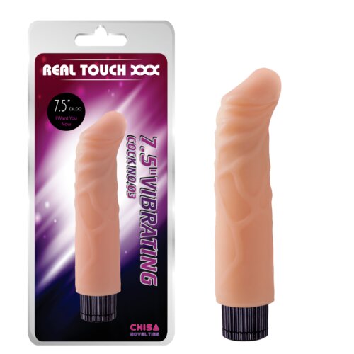Вібратор з кібершкіри на батарейках Chisa Real Touch XXX, бежевий