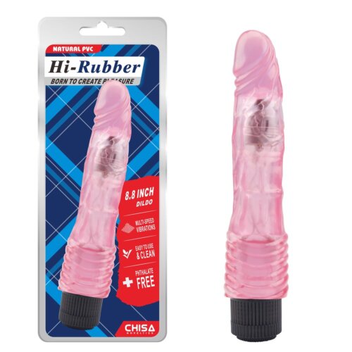 Вібромасажер гелевий на батареях Chisa Hi-Rubber Jelly, рожевий