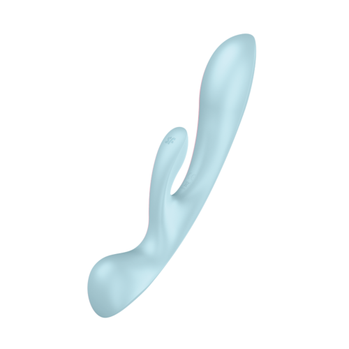 Вібратор кролик Satisfyer Triple Oh з трьома моторами, блакитний