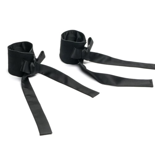 Вишукані наручники на зап'ястя Roomfun з бантами, чорні