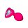 Анальна пробка Pink Silicone Heart White, M
