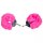 Наручники DS Fetish Plush handcuffs, метал з хутром, малинові